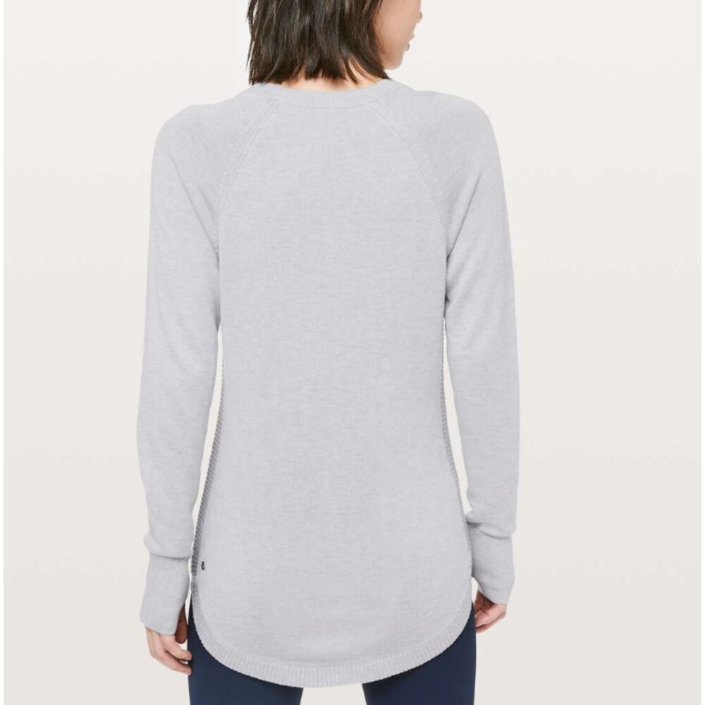 Women Lululemon Hello Aloe Pullover Slim Fit Heathered Silverscreen Size 4